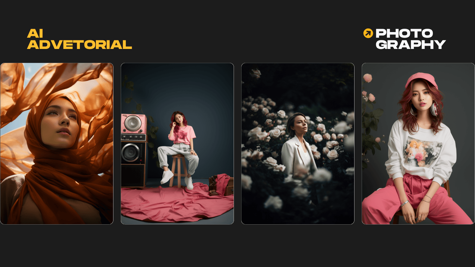 AI advetorial photography - editorial portrait series